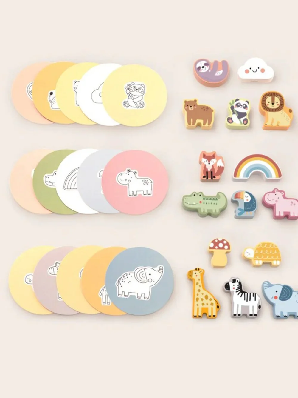 Tooky Toy Wooden Animal Matching Memory Game Montessori Toddler Toy